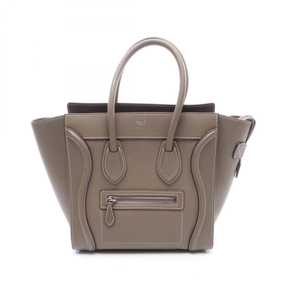 Celine Luggage Shopper Handbag Leather Gray